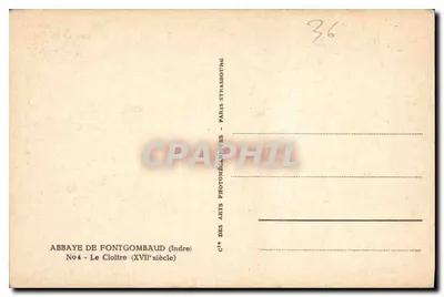 Abbatia Fontgombaud — Klasztor (XVII wiek) — Spółka Sztuki Fotograficznej, Paryż — Rewers