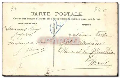 Valençay - O Castelo - Vista geral — editor D.G. n°510 — Verso