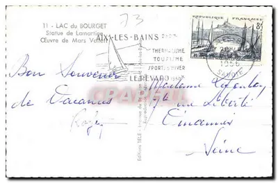 Statua Lamartine na jeziorze Bourget — Wydawnictwo Télé, nr 11 — Rewers
