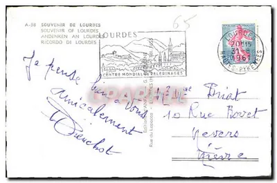 Lourdes i Pireneje — Wydawnictwo Lapacca, nr A-38 — Rewers