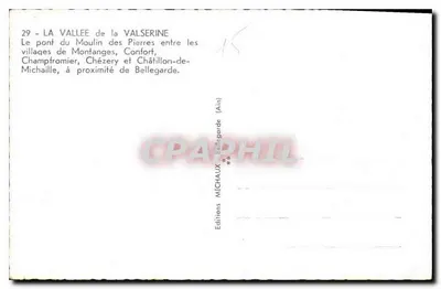 Most Mill des Pierres — Dolina Valserine — Éditions Michaux (Ain) — Rewers
