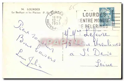 Lourdes — A Basílica e as Piscinas — Edição P. Doucet — Verso