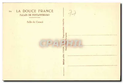Zaal van het Consistorie — Paleis van Fontainebleau — Artistieke uitgave YVON — Achterkant