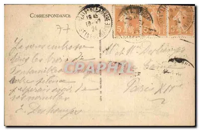 Zamek w Fontainebleau — Stare Sale Oficerów — LL, nr 162 — Rewers
