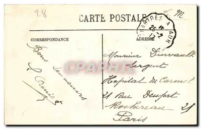 Chartres — Katedra widziana z Placu Châtelet — LL. n°4 — Rewers