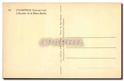 Chartres (Eure-et-Loir) — Schody Królowej Berthy — Les Editions d'Art Yvon, Paryż — Rewers