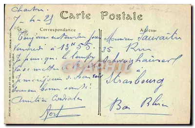 Chartres — Katedra, widok z Porte Guillaume — ND. Fot. nr 129 — Rewers