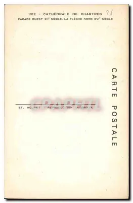 Katedra w Chartres — Façada zachodnia XII wieku, strzała północna XVI wieku — Ét. Houvet — Rewers