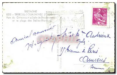 Treboul-Douarnenez — Widok z Côteau na Zatocze Douarnenez i plażę Sables-Blancs — Wydawnictwo Artystyczne JOS, Lannion — Rewers