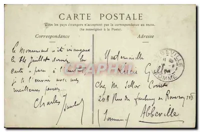 Chartres — A Estátua de Noël Ballay — ND. Fot. n°262 — Verso