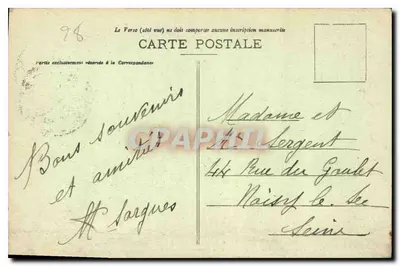 Dreux (E-et-L.) - Ruïnes van de Verdedigingswerken van Tancrin-Kasteel — uitgever niet zichtbaar, serie-nummer 91 — Achterkant