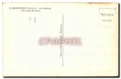 Maintenon (E.-et-L.) — El Castillo — Edición DE KEWER — Reverso