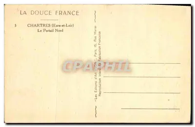 Chartres (Eure-et-Loir) — Portaal Północne — Wydawnictwo Sztuki Yvon, Paryż — Rewers