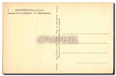 Chartres (Eure-et-Loir) — Binnenkant van de Kathedraal - Het Déambulatoire — Les Éditions d'Art Interdite, Parijs — Achterkant