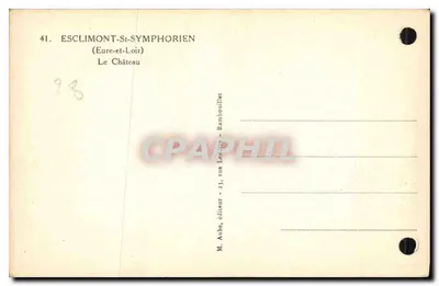 Esclimont-Symphorien — O Castelo — M. Aube, editor, Rambouillet — Verso