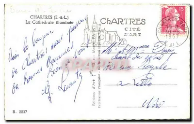 Chartres (E.&L.) — Oświetlona Katedra — Wydawnictwo Sztuki — Rewers