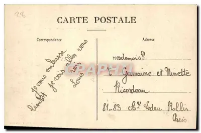 Kasteel van Maintenon — De Waterstuk of Kanaal — Sime Rousseau, uitgegeven in Maintenon — Achterkant