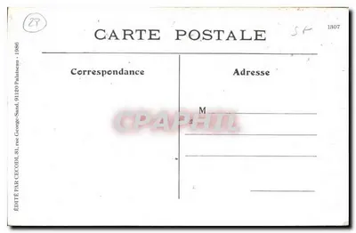 Mercado de Authon-du-Percy (E-et-L) — cena de mercado com diálogo sobre o preço do coelho — editor Palaiseau, n° 1307 — Verso
