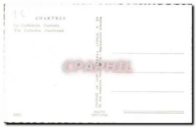 Chartres — Oświetlona Katedra — Éditions Lavelle & Cie — Rewers