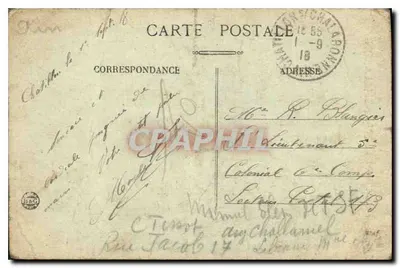 Bilhete postal antigo Souvenir de Chatillon sur Chalaronne — Verso