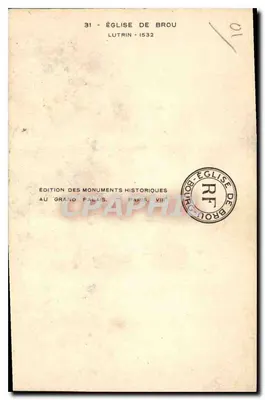Kerk van Brou — Lutrin van 1532 — Uitgave van Historische Monumenten — Achterkant