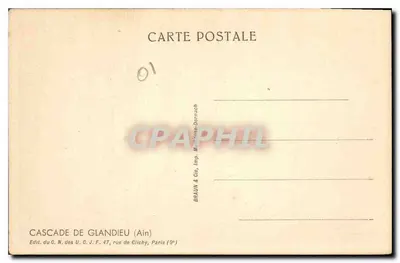 Cachoeira de Glandieu — Ain — édit. Beaun & Cie — Verso