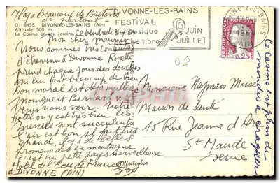 Divonne-les-Bains — The Casino and Its Gardens — Chamber Music Festival — Publisher: — Back