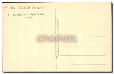 Igreja de Brou — O Jubé — Editora: Les Éditions d'Art Français, Paris — Verso