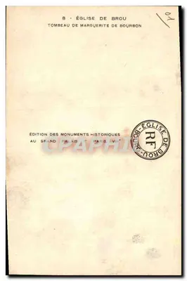 Igreja de Brou — Túmulo de Marguerite de Bourbon — Edição dos Monumentos Históricos — Verso