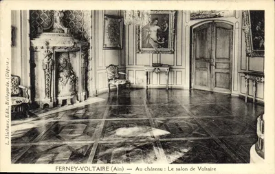 Ferney-Voltaire (Ain) — No castelo: O salão de Voltaire — L. Michaux, Edição Bellegarde (Depósito)