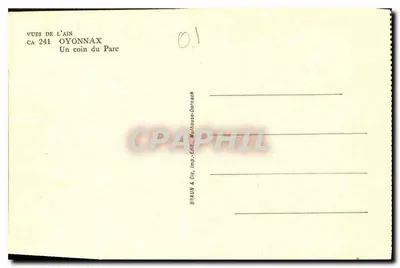 Um canto do Parque — Oyonnax — Braun & Cie, Mulhouse-Donnach — Verso