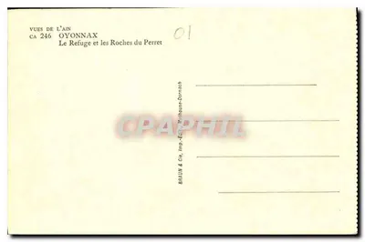 Le Refuge et les Roches du Perret — Oyonnax — Braun & Cie, Mulhouse-Dornach — Rewers