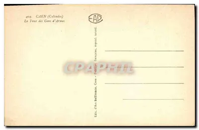 La Tour des Gens d'Armes — Caen (Calvados) — Wydawca Sztuki, Caen — Rewers
