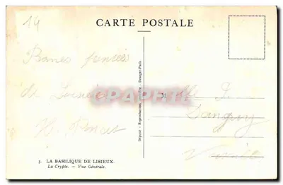 A Basílica de Lisieux — A Cripta — Vista Geral — Depositado: Reprodução Drager-Paris — Verso