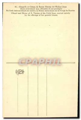 Capela e Cântara de Santa Teresinha do Menino Jesus — editor não visível — n° 41 — Verso