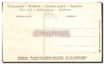 Strasbourg — Portal transeptu południowego — Śmierć Najświętszej Maryi Panny — Rewers