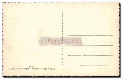Nice - Zatoka Aniołów - Promenade des Anglais — L. Gilletta et Cie, Nice — Rewers