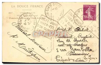 Promenade des Anglais i Palac Jetée — Nice — Les Éditions d'Art Maritimes — Rewers