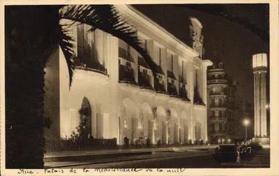 Nice. Pałac Śródziemnomorski widziany w nocy — Wydawnictwo La Douce France, n° 472