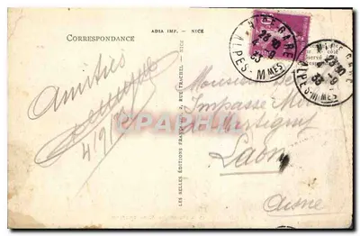 Antibes i łańcuch Alp z śniegiem — Adia Imp. — Nice, n°2 — Rewers