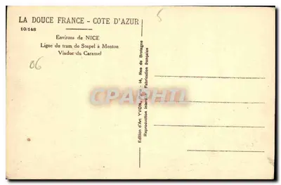 Viaduto do Caramel — Regiões de Nice — Edição d'Art YVON — Verso