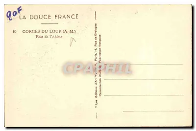 Le Gorges du Loup (A.M.) — Pont de l'Abime — Yvon — Verso