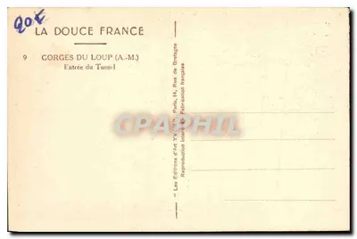 Gorges do Loup (A.M.) — Entrada do Túnel — Les Editions d'Art Yvonn — Verso