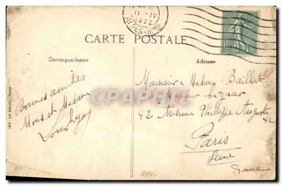 Nice — O Quai dos Estados Unidos — Editor IMP. LE DÉLÉ, PARIS, n° 790 — Verso