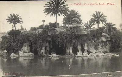 Nice — Wodospad ogrodu publicznego — Wydawnictwo Plouard, Nice, nr 20