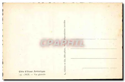 Widok ogólny Nicei — Côte d'Azur Artistique, n°57 — Rewers