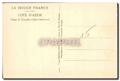 Pointe de l'Esquillon — Wybrzeże Azury — Wydawnictwo Art Yvon — Rewers