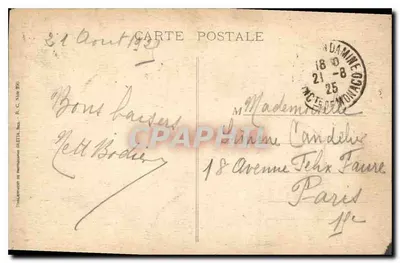 Mônaco - A Cidade - O Rochedo — editor G. Natta, n° 726 — Verso