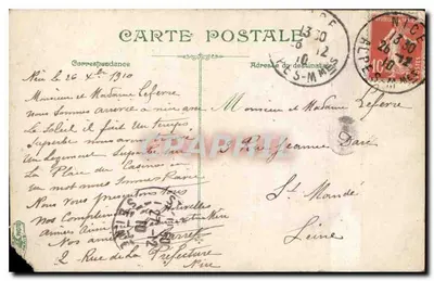 Nizza. Het Paleis van de Jetée gezien door de palmen — Côte d'Azur, uitgever L.V. & Cie, n° 3363 — Achterkant