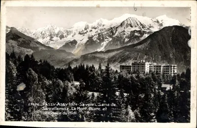 Passy-Assy (Alta Saboia) — Sancy, o Mont-Blanco e a Aiguille du Midi — editor desconhecido, n° 27576